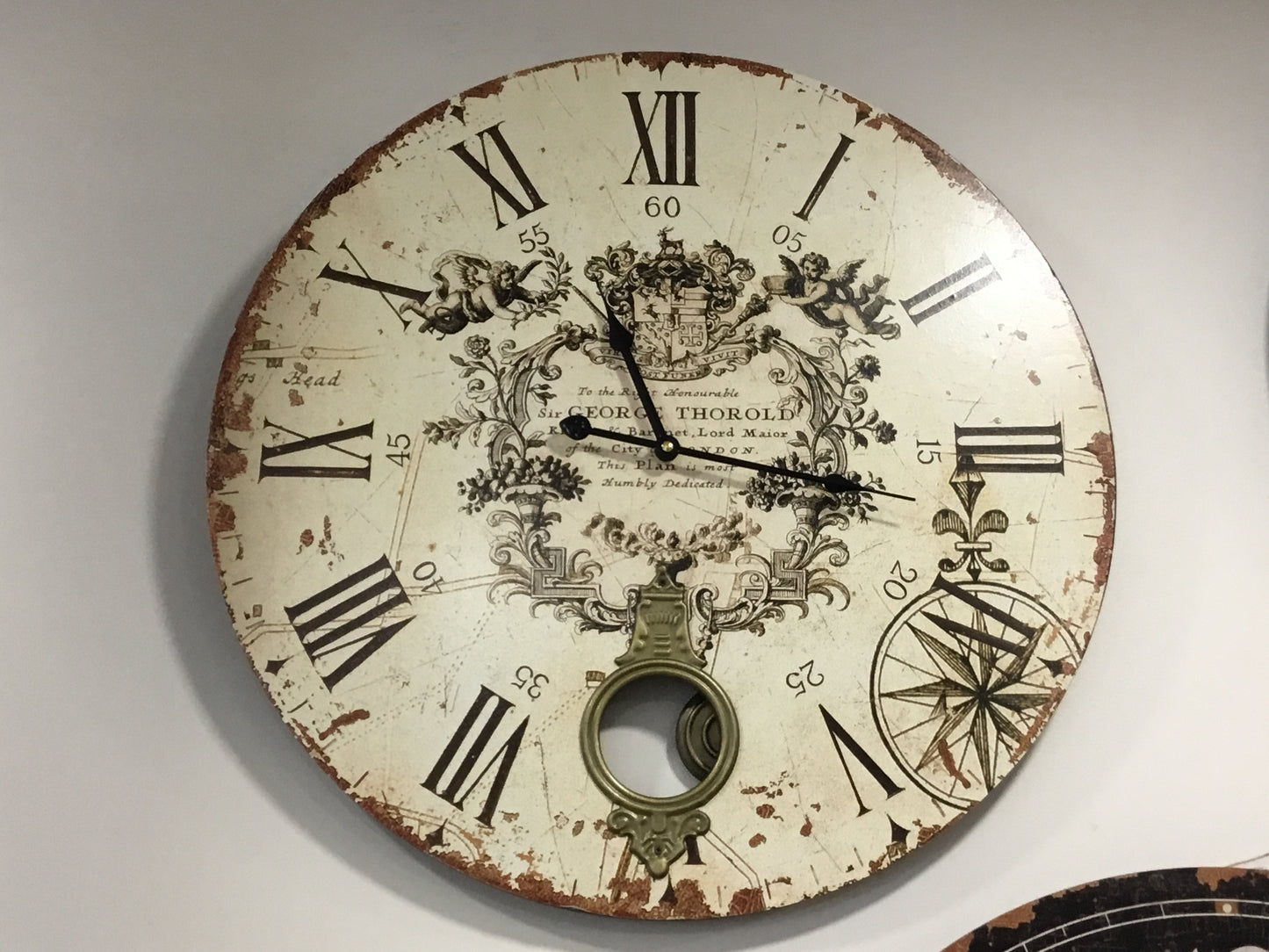 Large cream wall clock