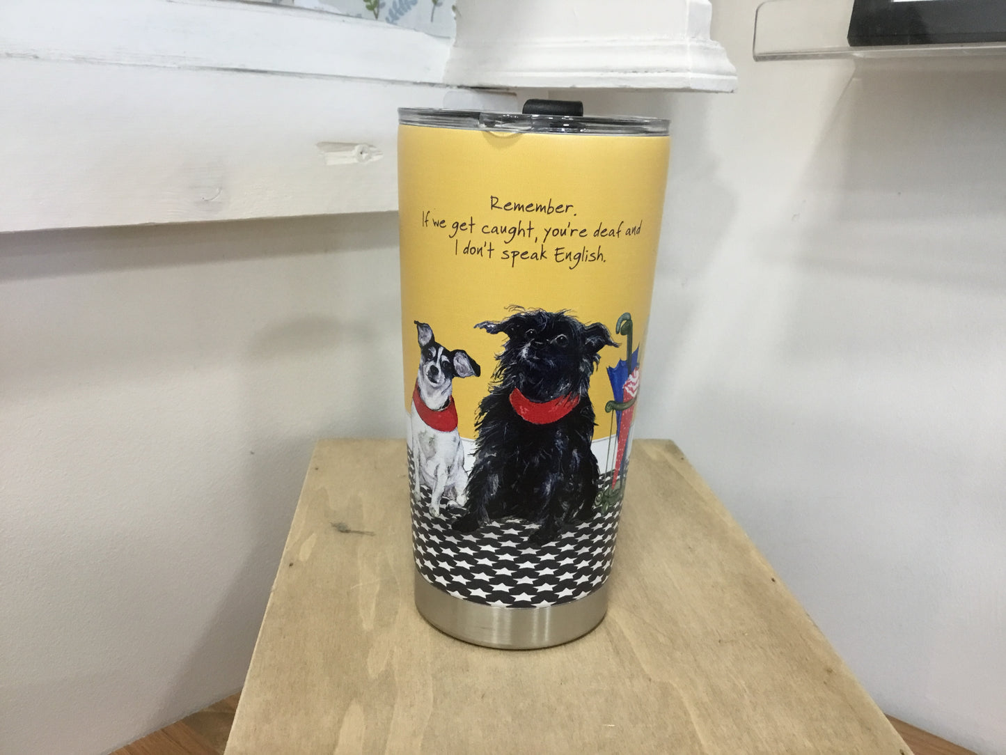 Vacuum Tumbler cup with metal straw by The Little Dog Laughed