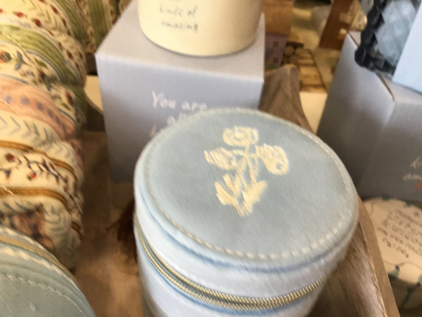 Blue wild flower jewellery case