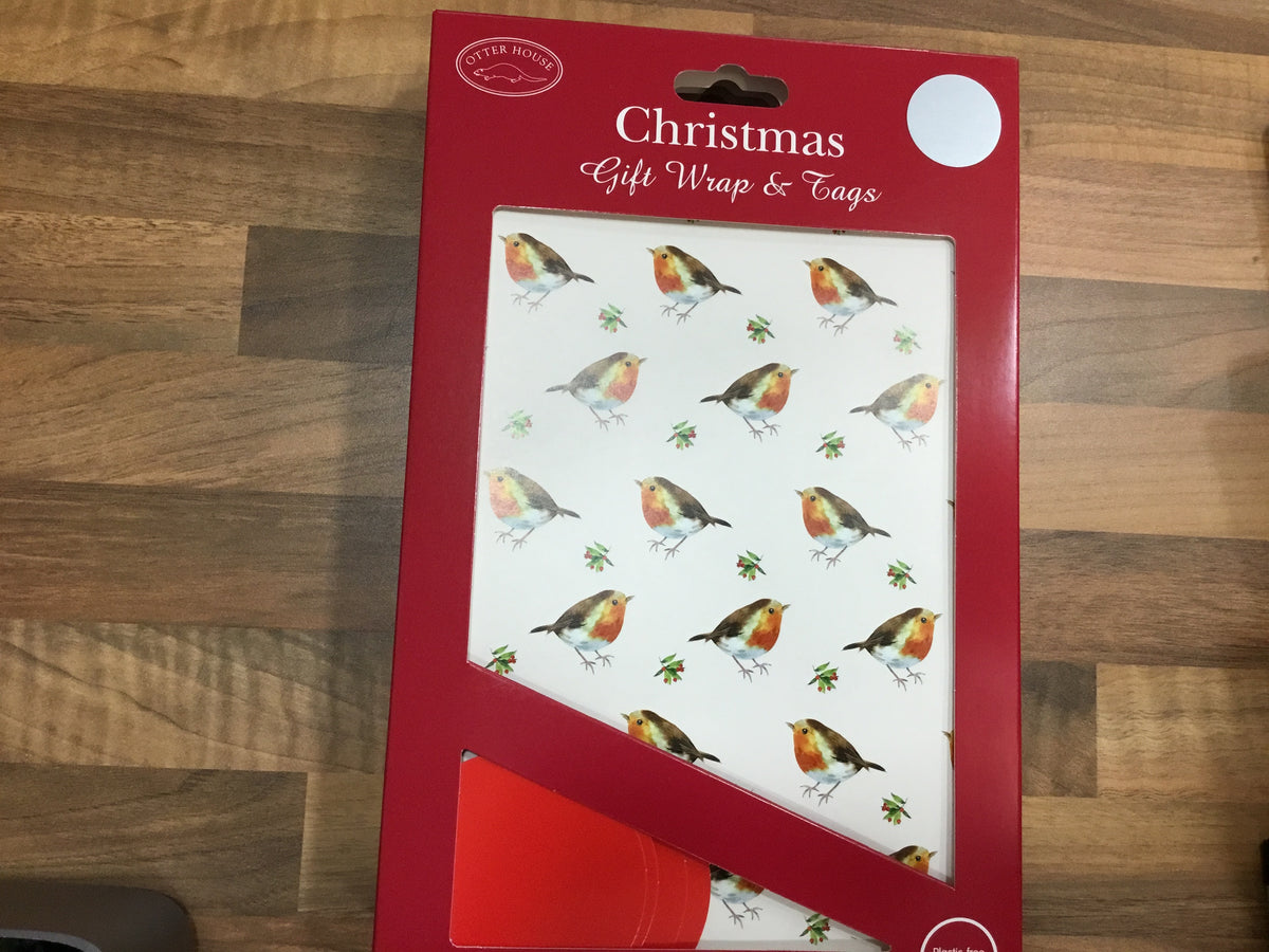 5 sheets robin gift wrap