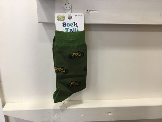 Sock. Bicycle print