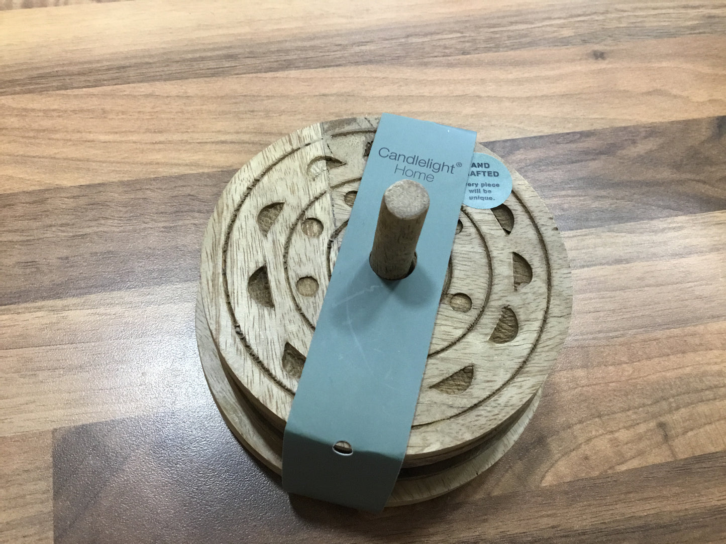 Set of 4 wooden coasters