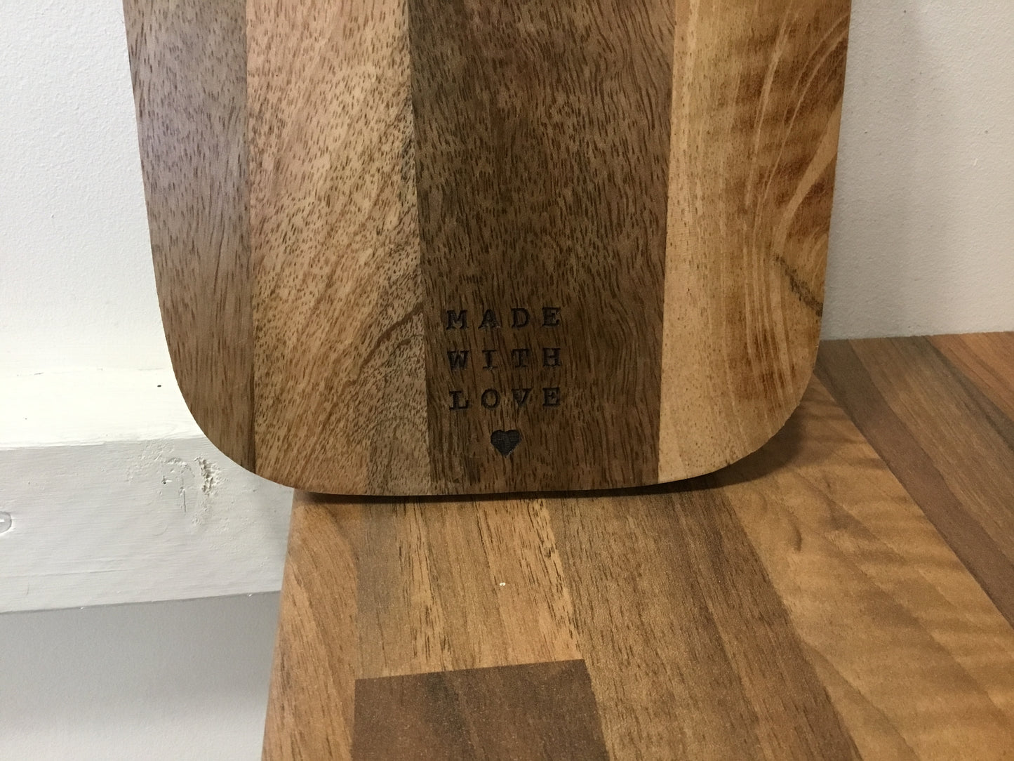 Made with love chopping board.