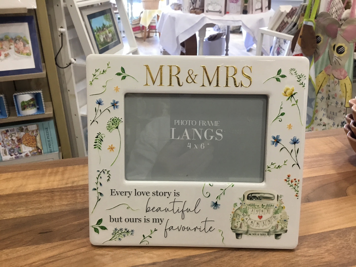 Mr and Mrs ceramic photo frame