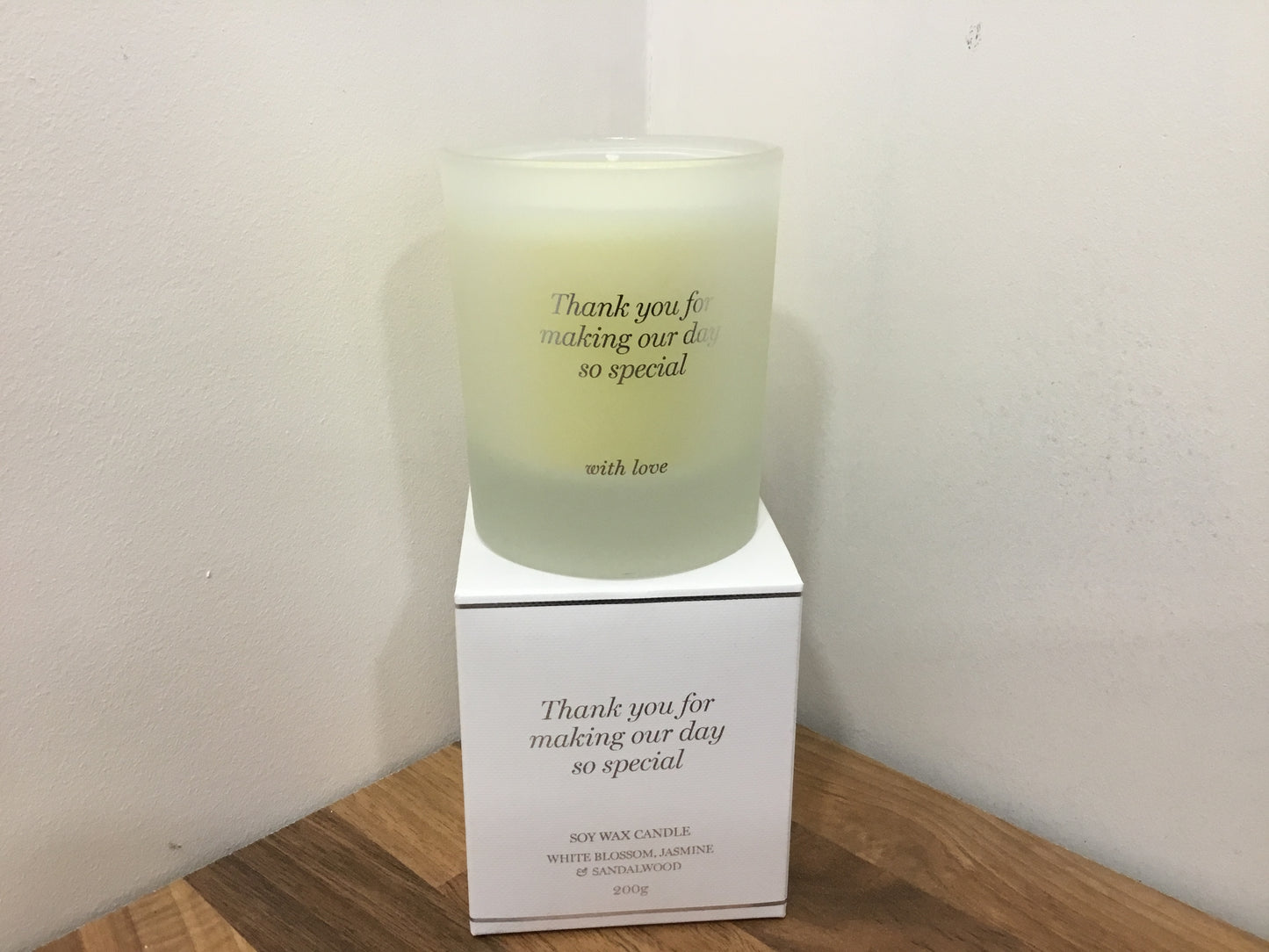 Wedding Thank you candle