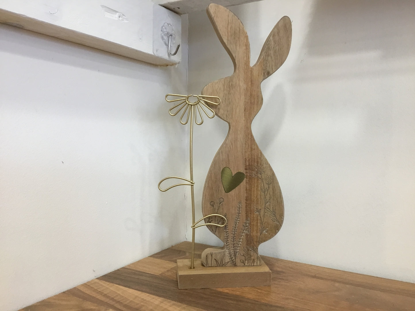 Wooden rabbit.