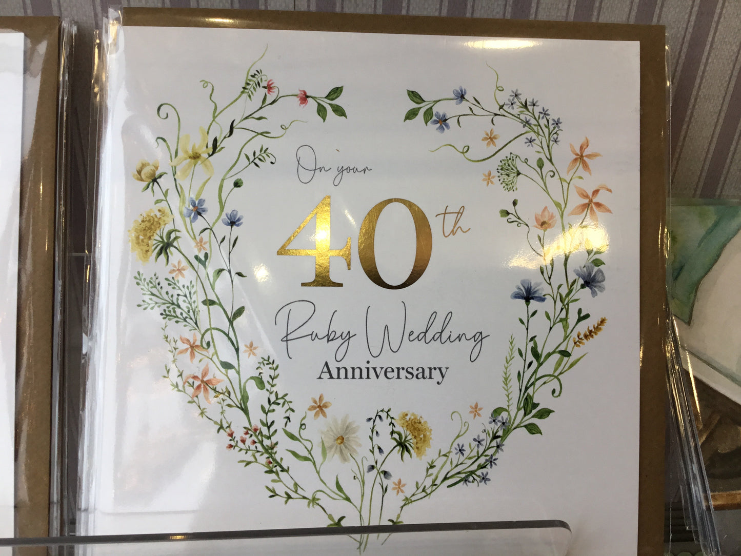 40th Ruby Wedding card
