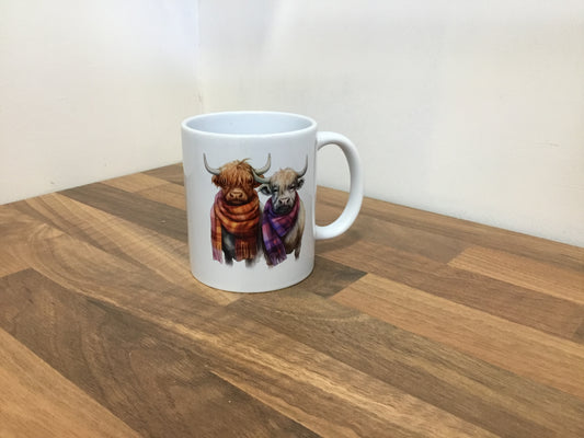 Mug. Cows in scarves