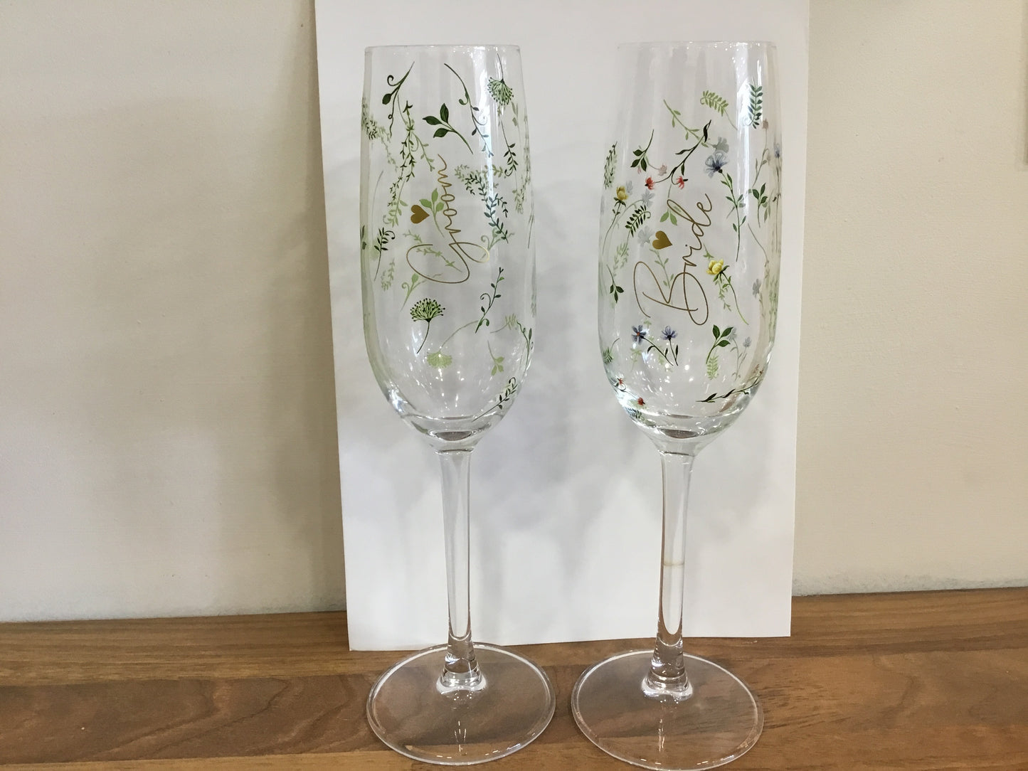 Bride and groom flutes