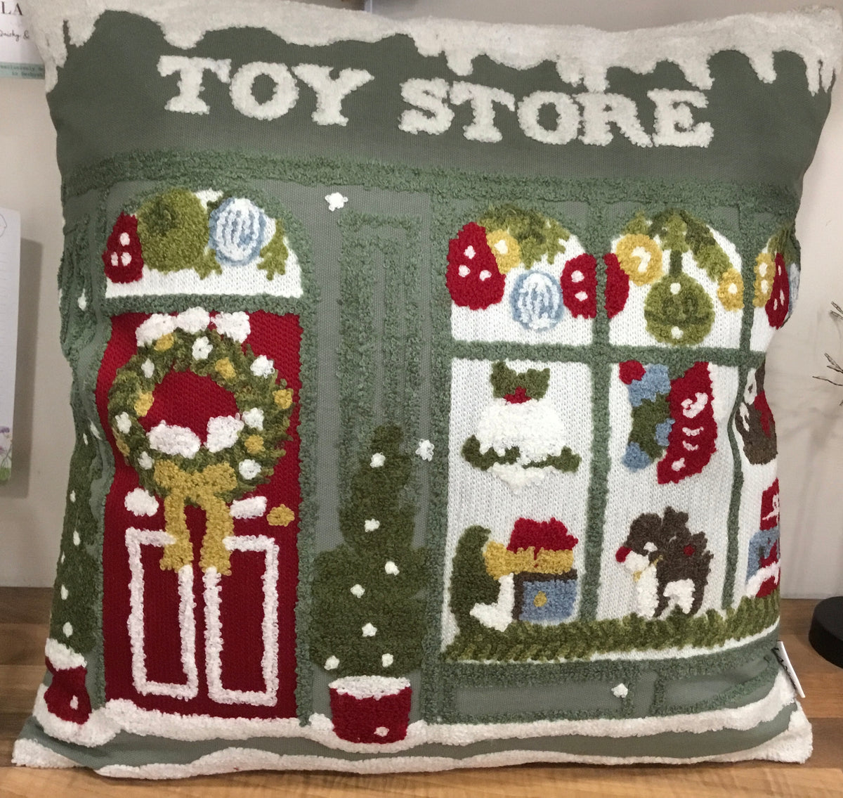 Toy Store embroidered cushion