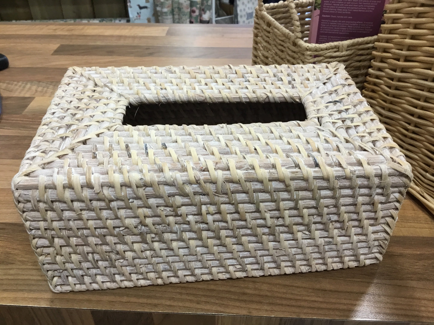 Tissue box rattan cover