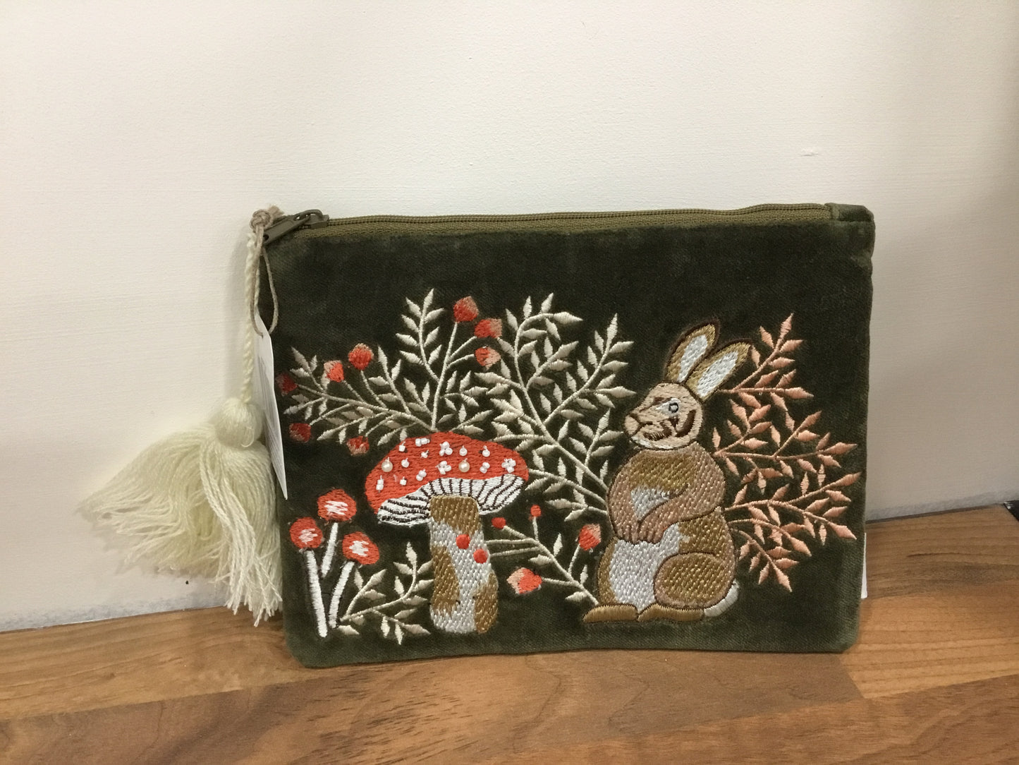 Green velvet toadstall purse