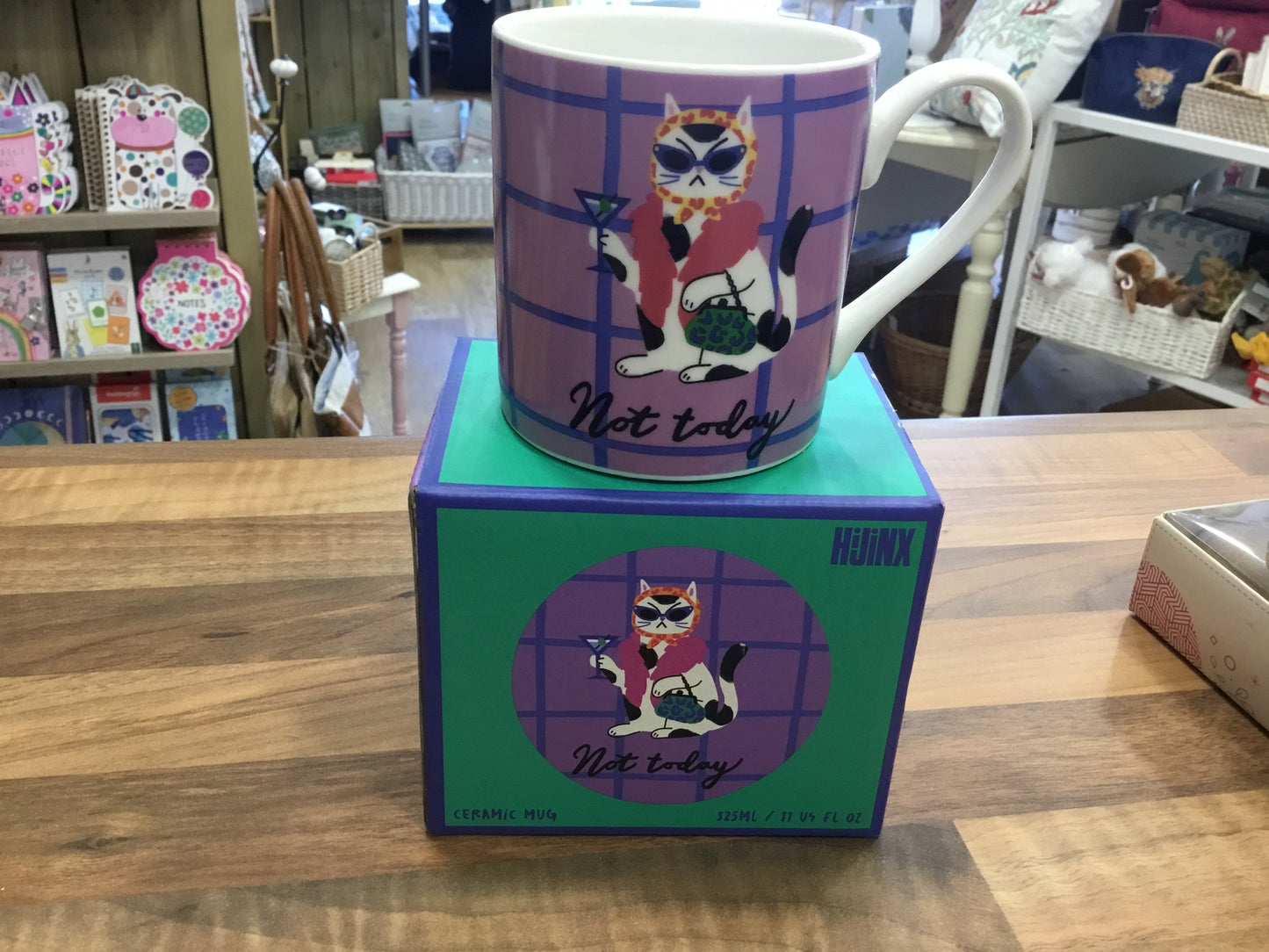 ‘Not today’ cat mug