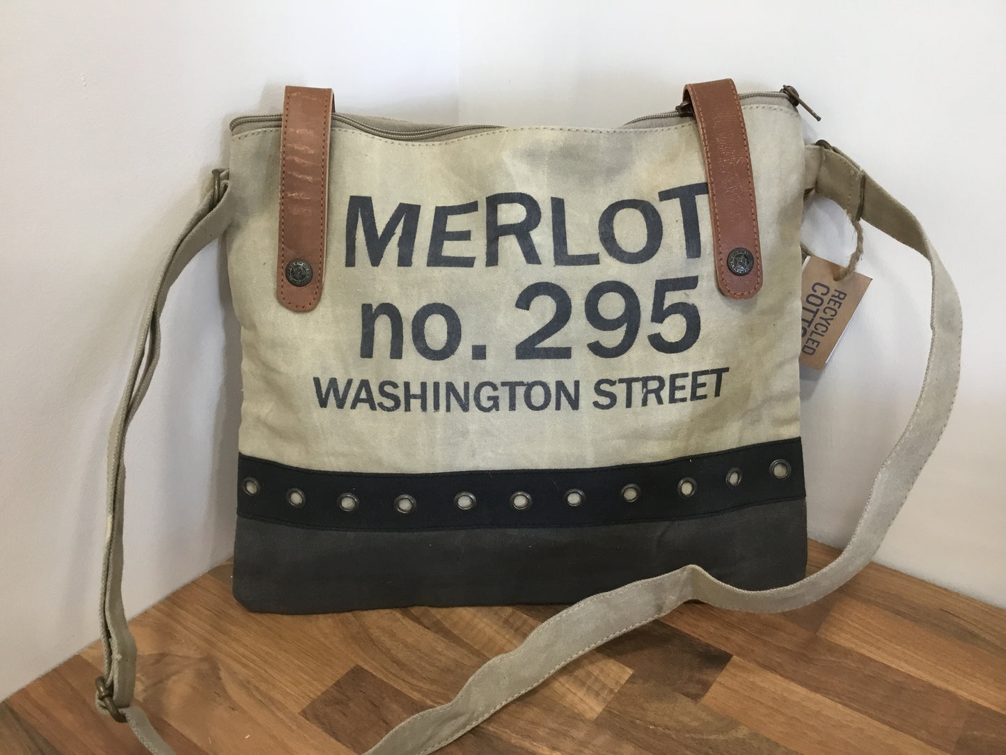 Merlot No. 295 Canvas cross the body bag by Dorset Bay