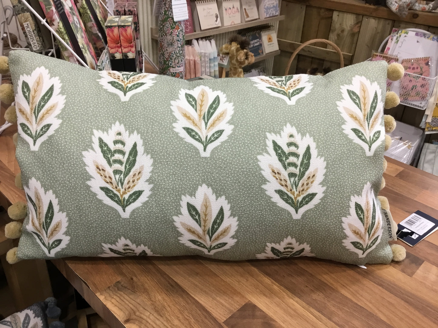 Sessile feather filled cushion in sage