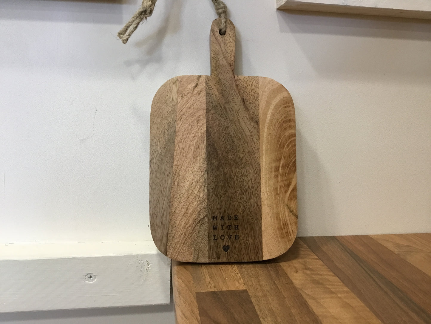 Made with love chopping board.