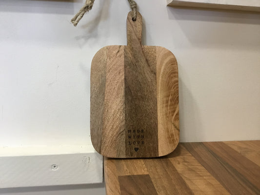 Made with love chopping board.