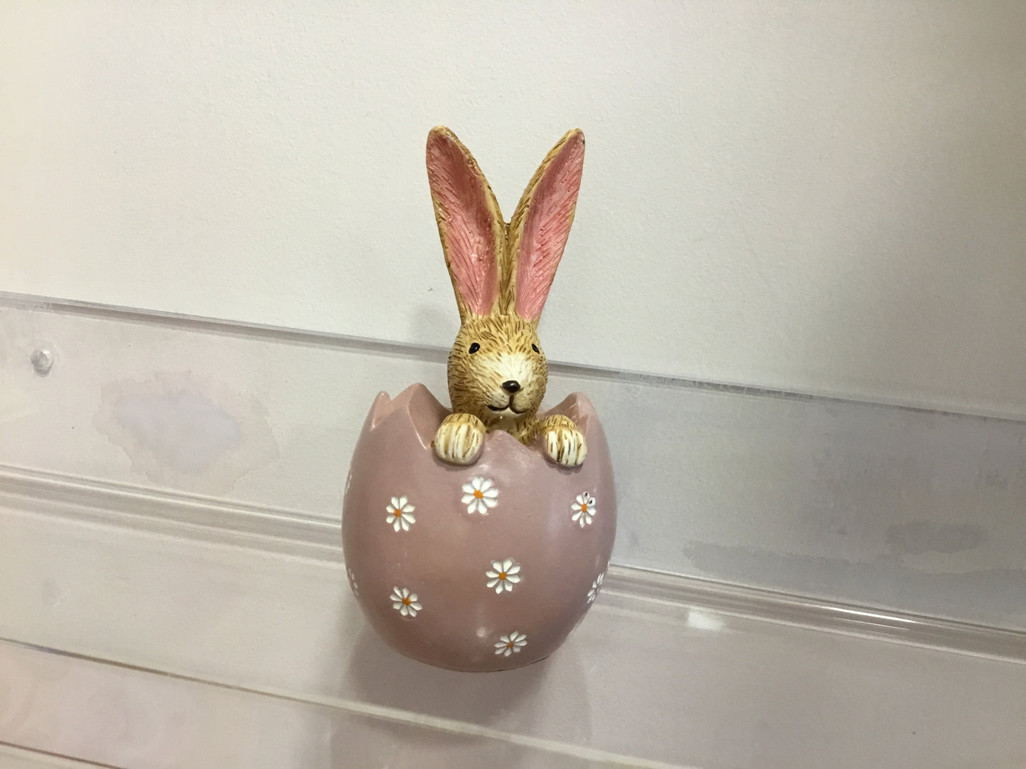 Bunny in pink daisy pot