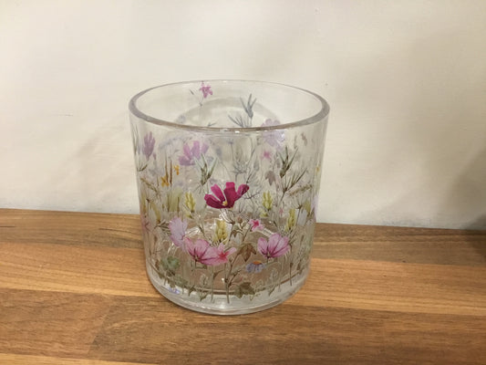 Wildflower glass candle holder