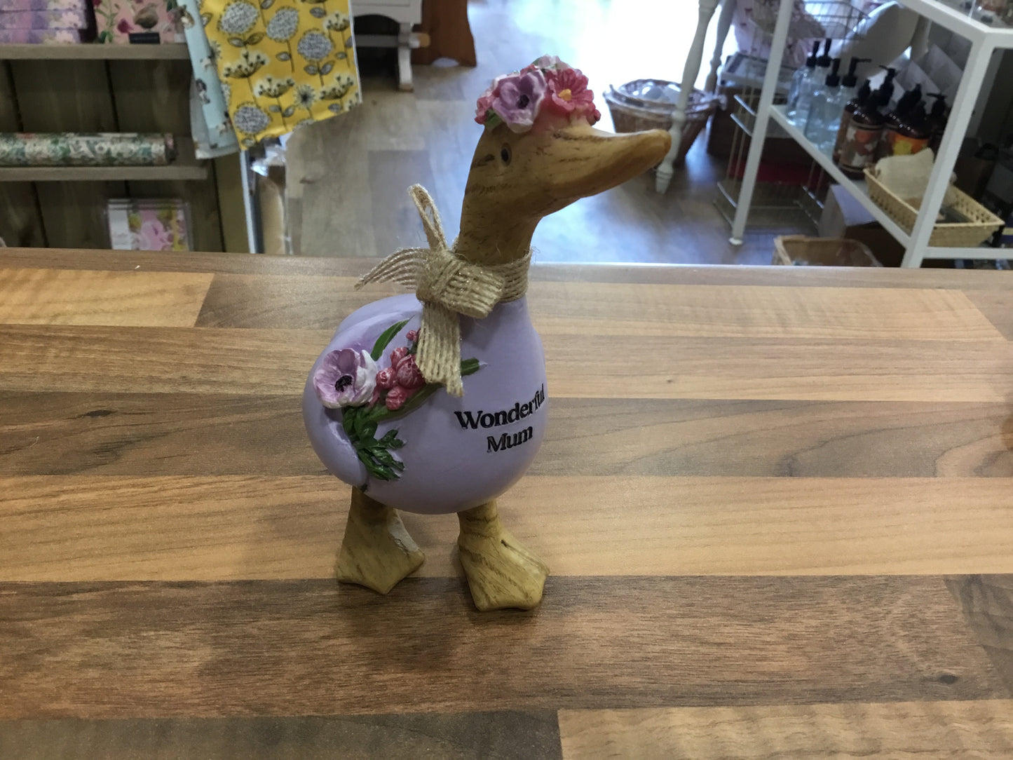 Wooden “wonderful mum” duck