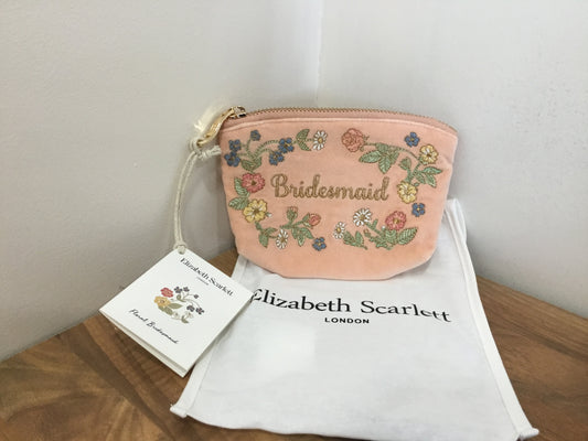 Floral Bridesmaid Pink Sand velvet coin purse by Elizabeth Scarlett