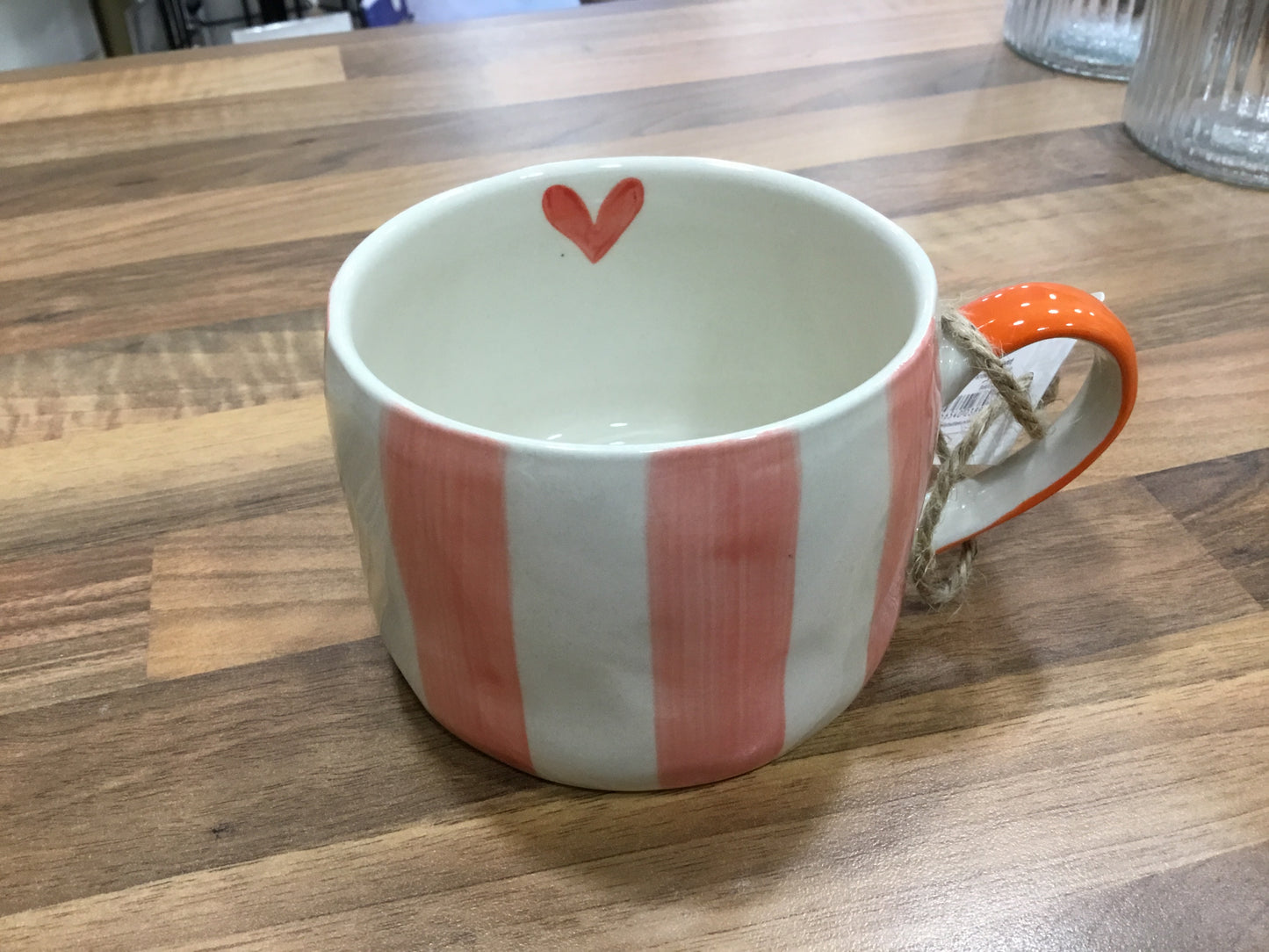 Ceramic floral or striped ceramic mug