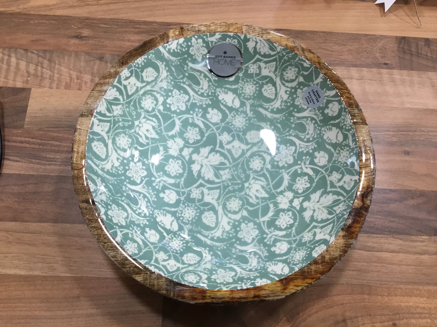 Large green floral bowl