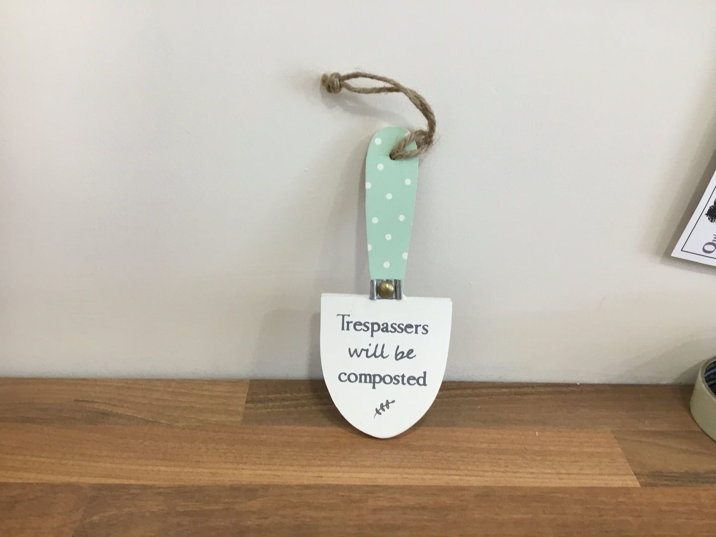Gardeners trowel plaque