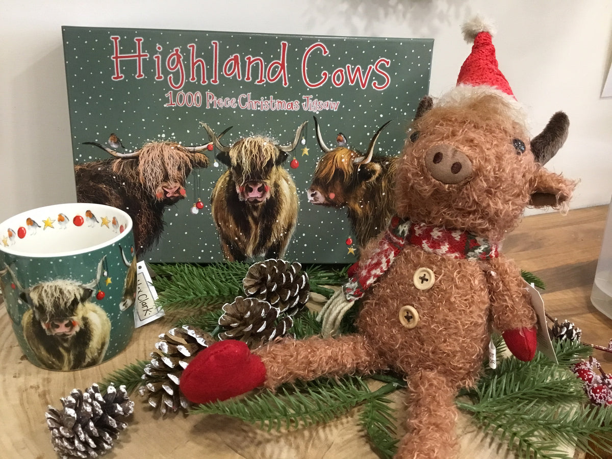 Winter woolly highland cow