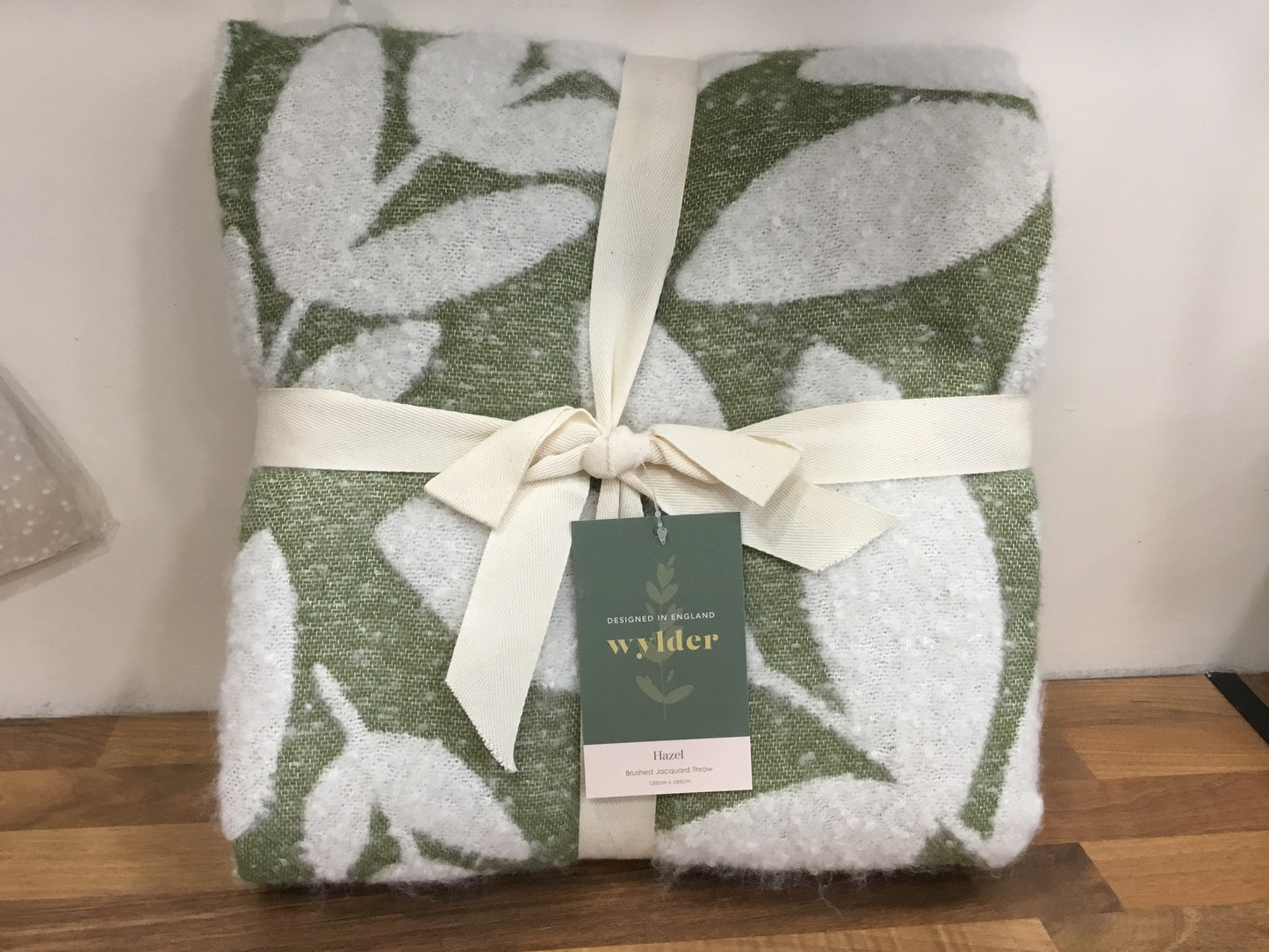 Olive brushed Jacquard Throw by Wylder