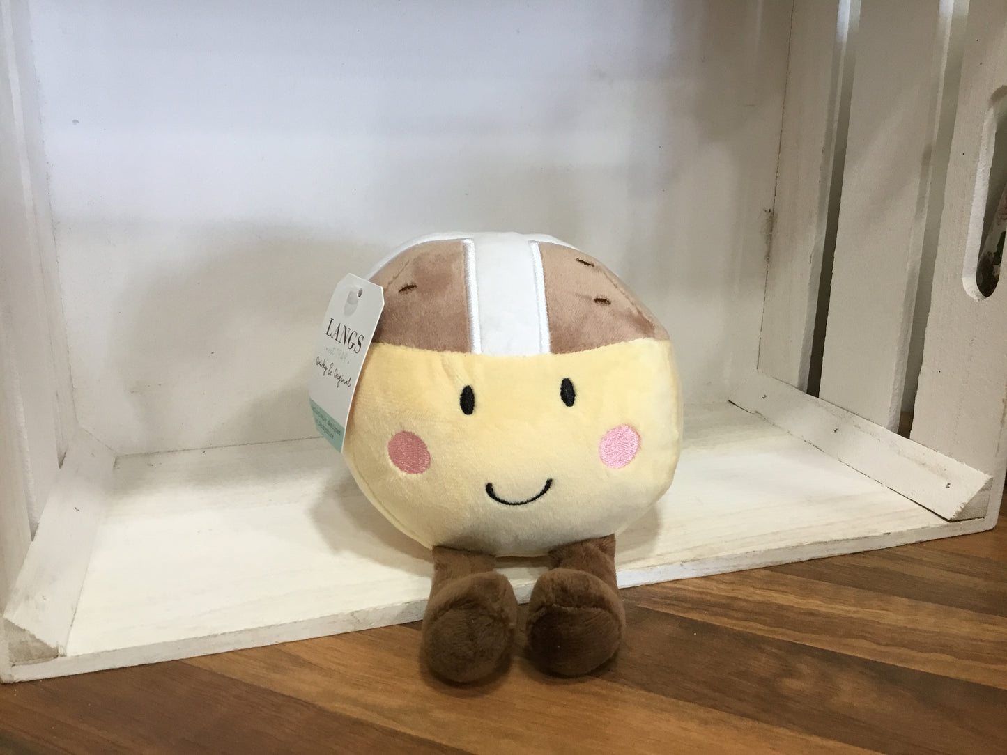 Soft plush hot cross bun