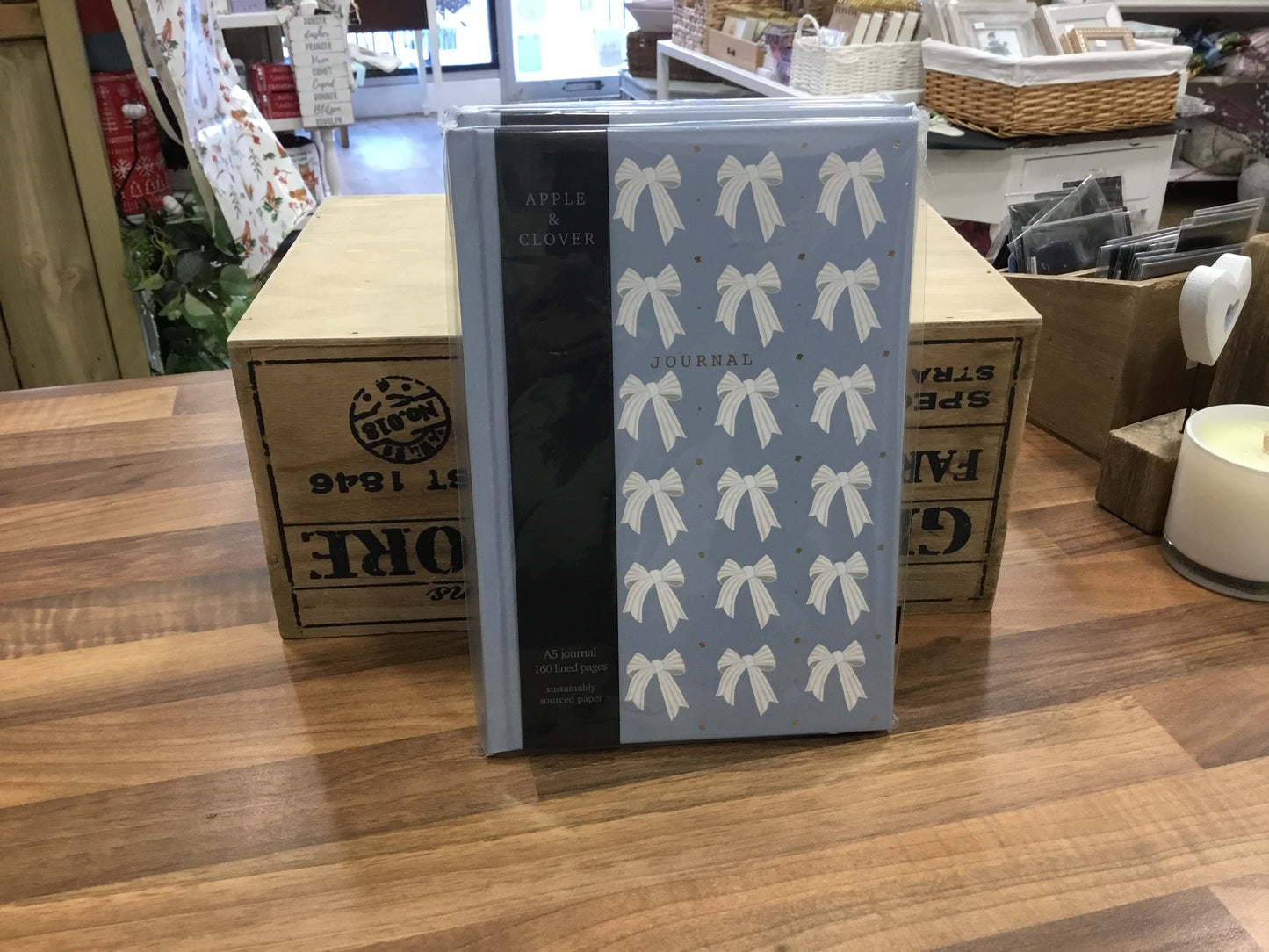 Hard cover journal. Bow design