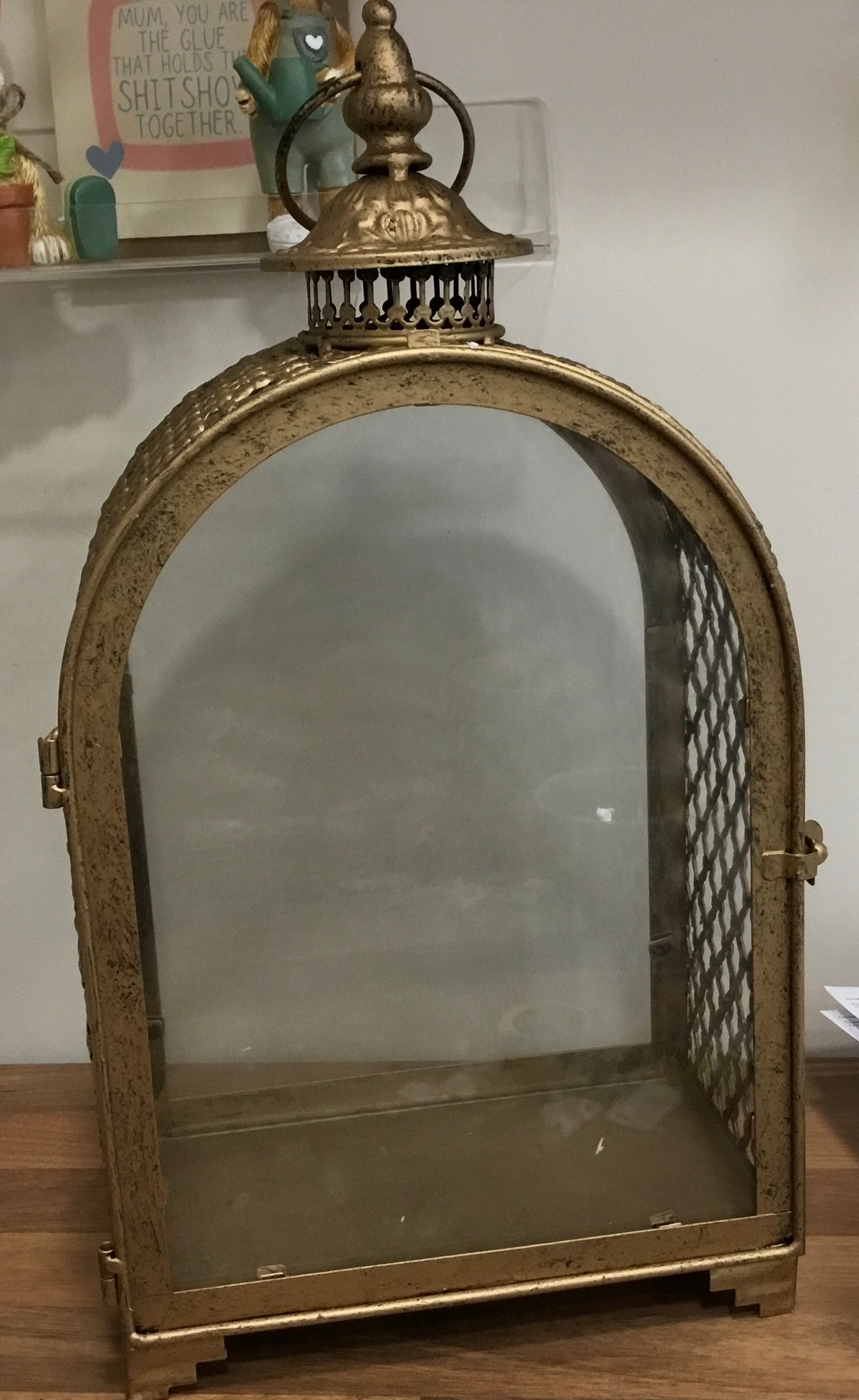 Gold effect large lantern
