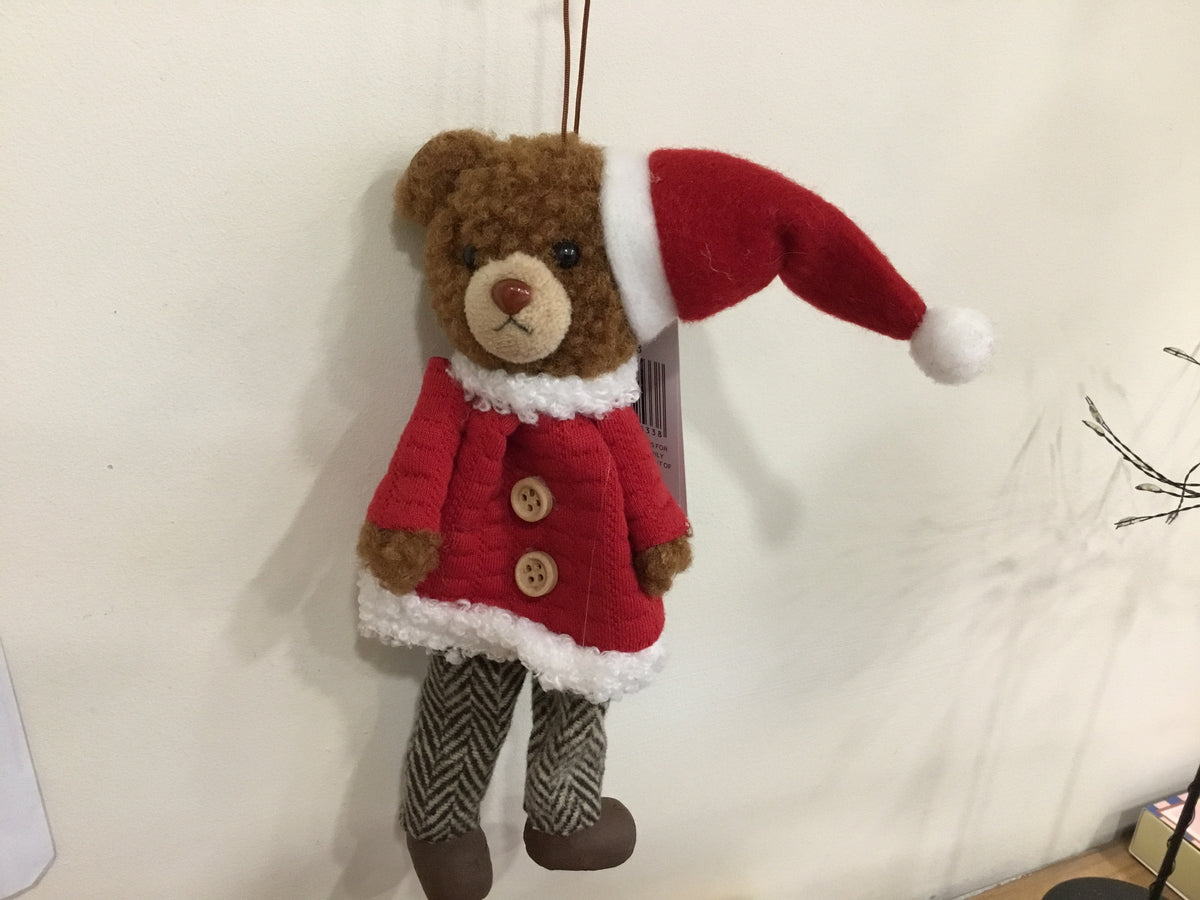 Hanging brown Santa Bear
