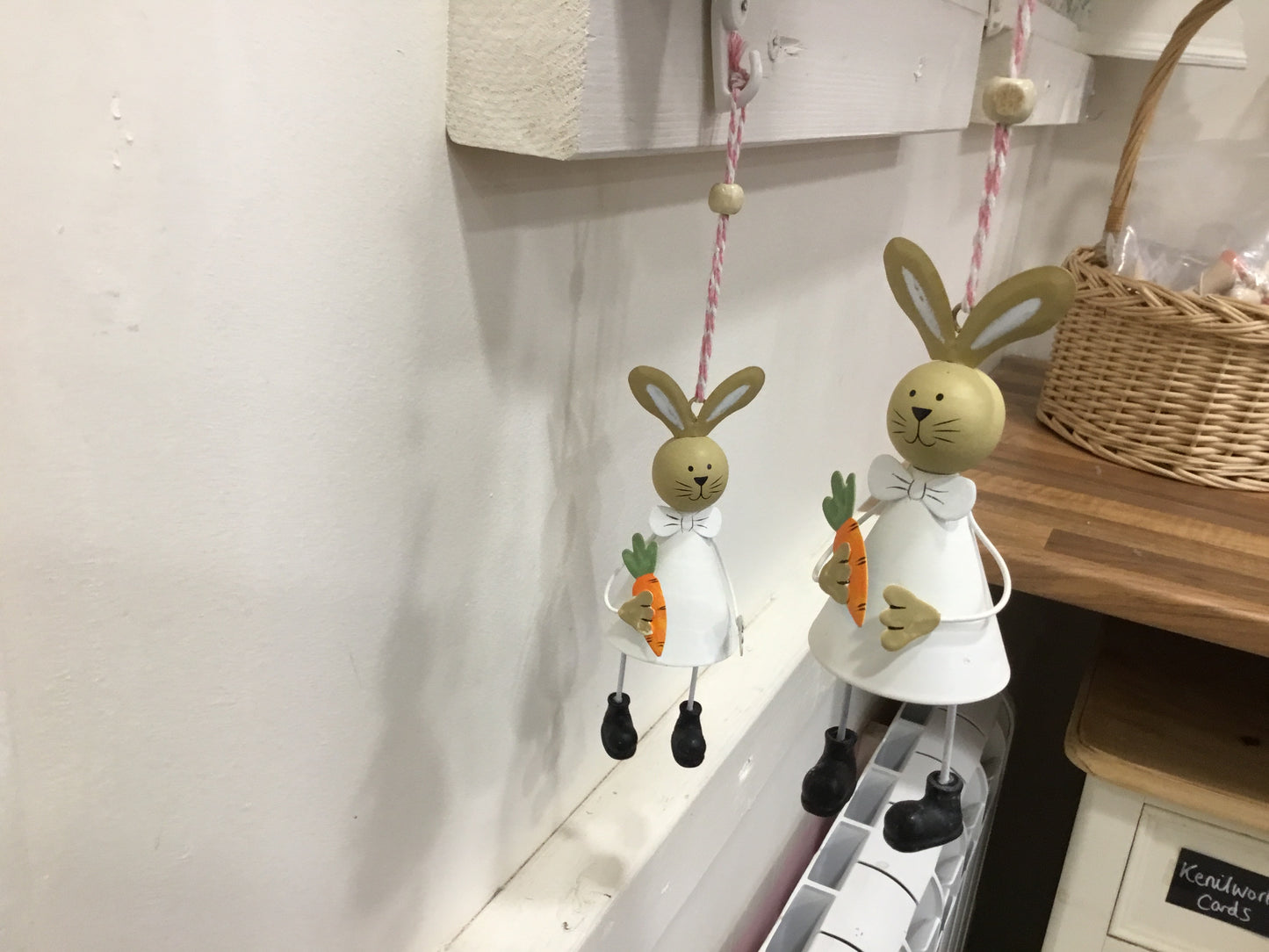 Hanging Metal Bunnies