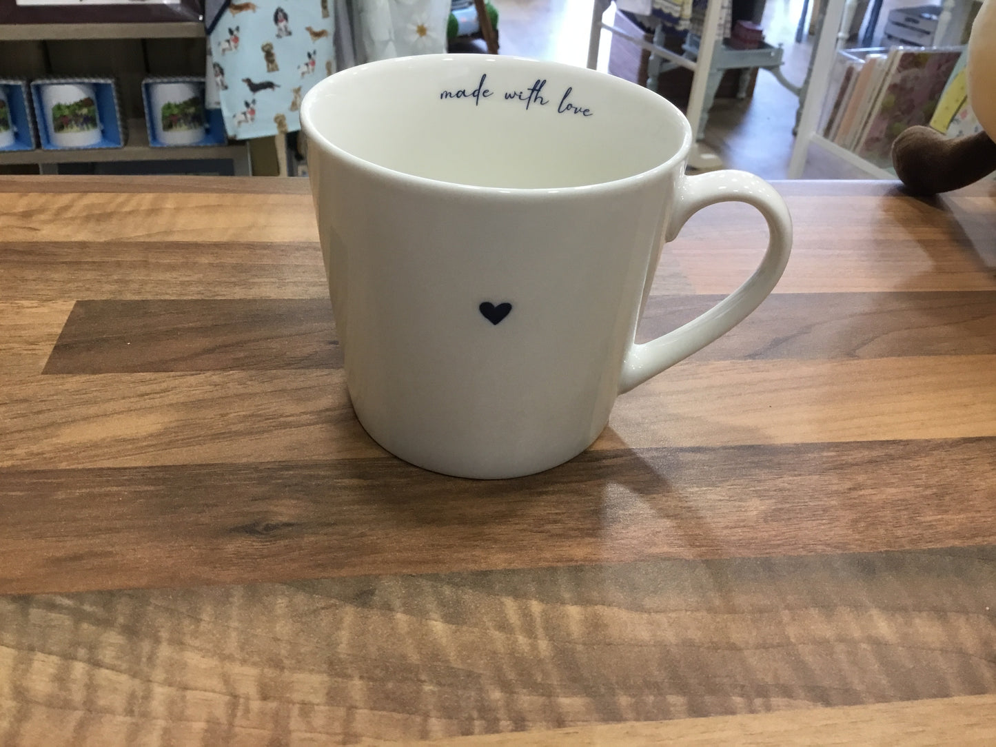 Ceramic mug with blue heart