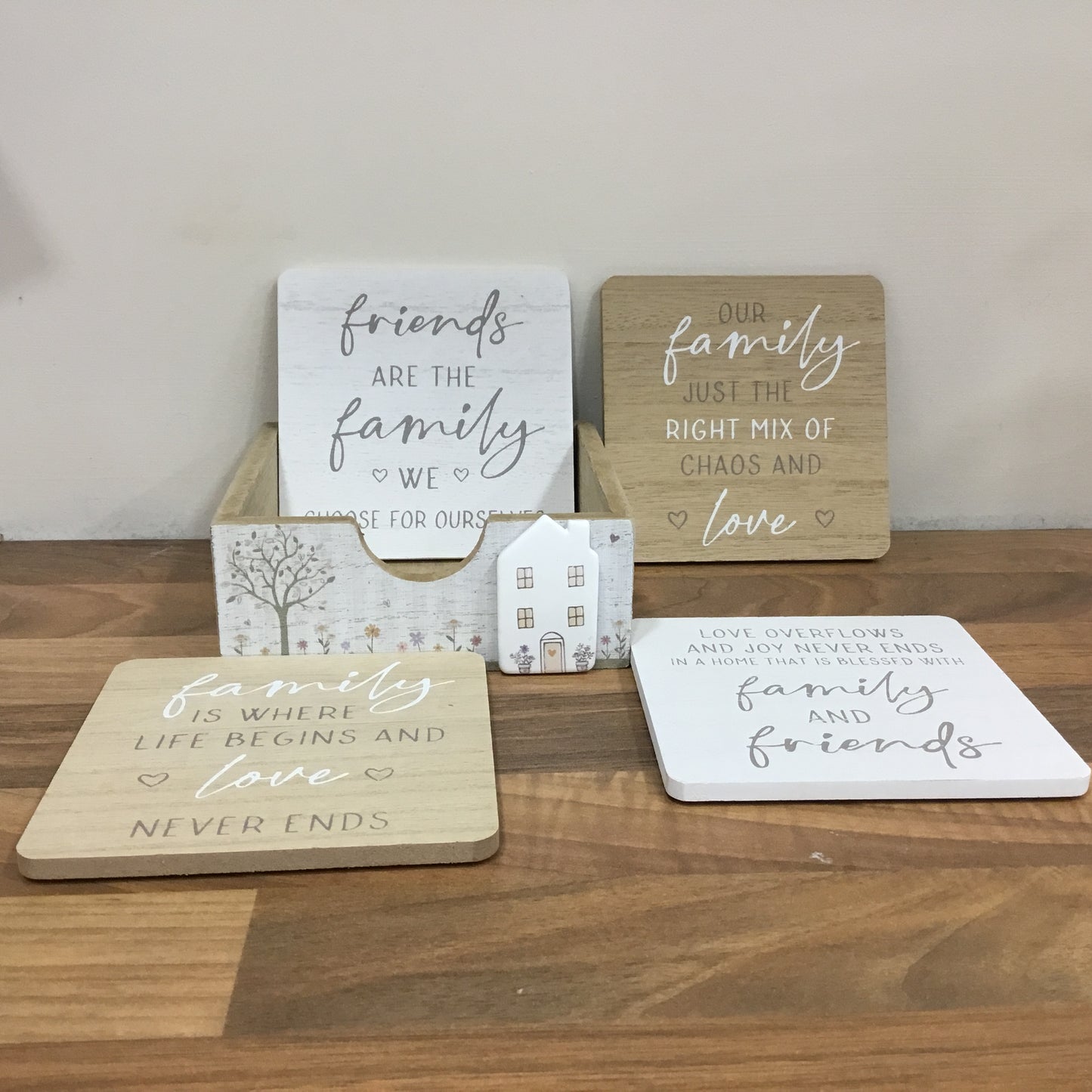 Family and Friends set of four coasters