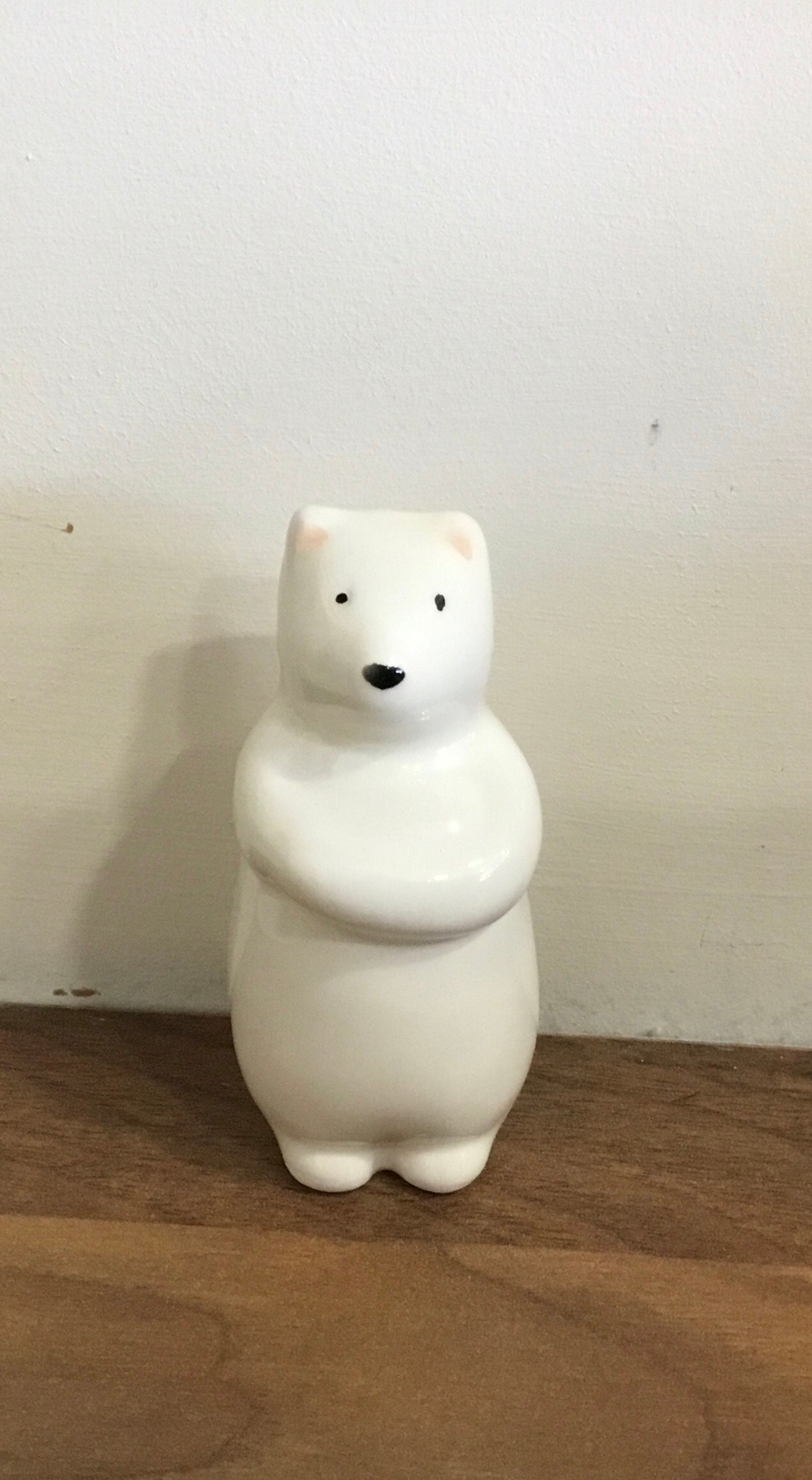 Tiny ceramic bear bud vase