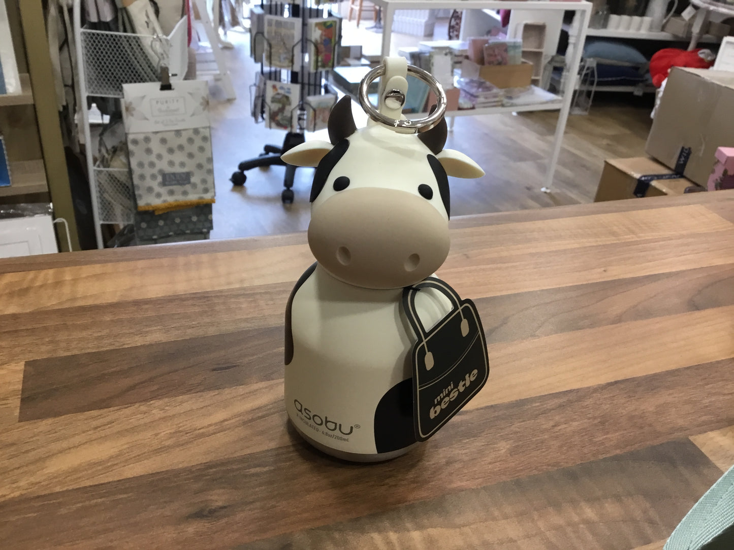 Mini Bestie - Cow bag charm water bottle