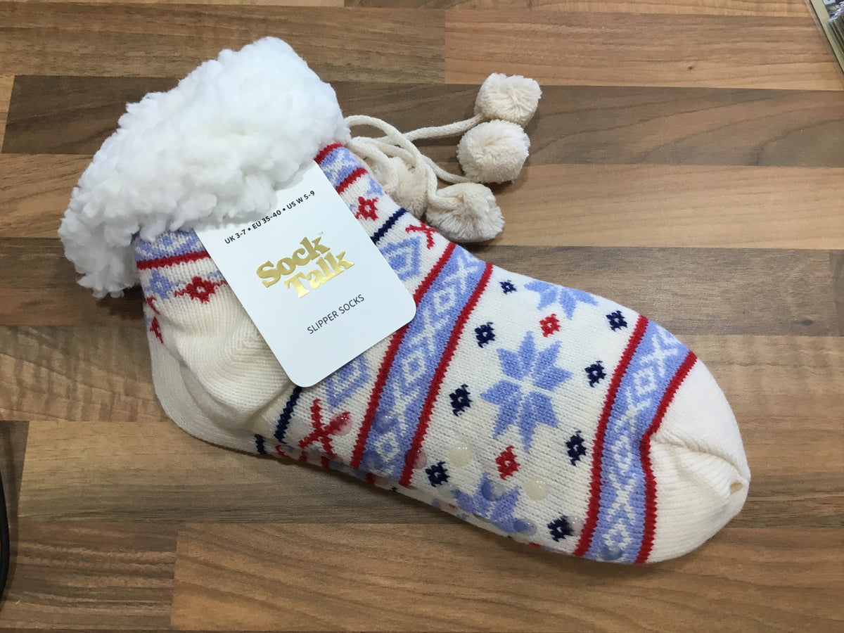 Ladies snowflake slipper socks