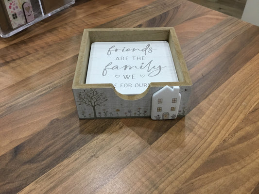Family and Friends set of four coasters