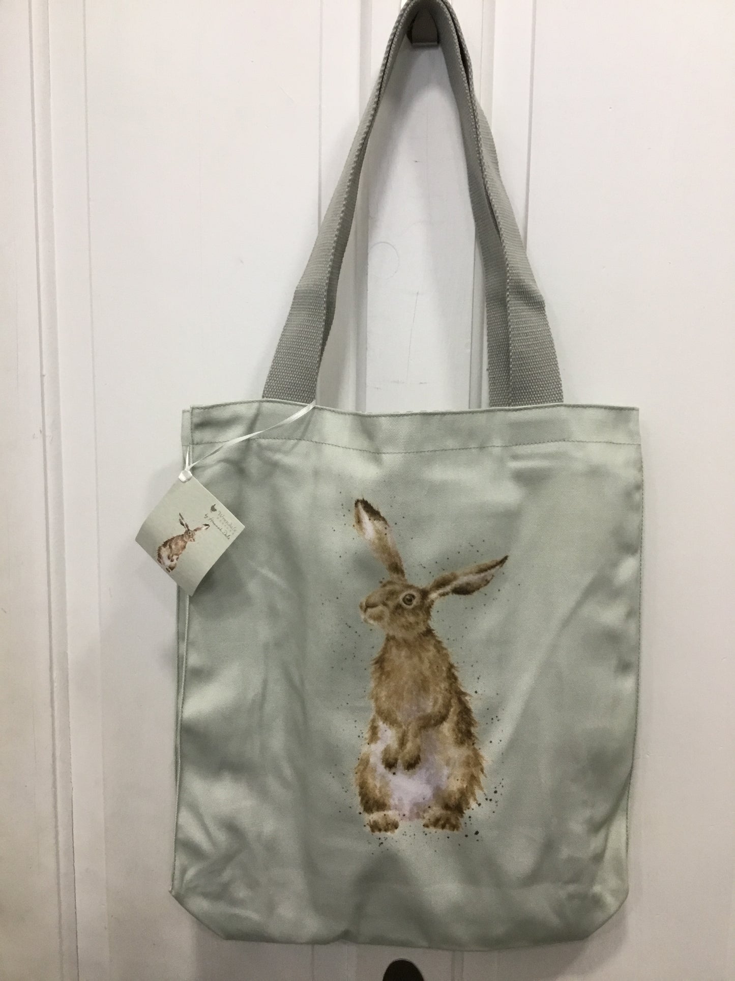 Hare light green tote bag,