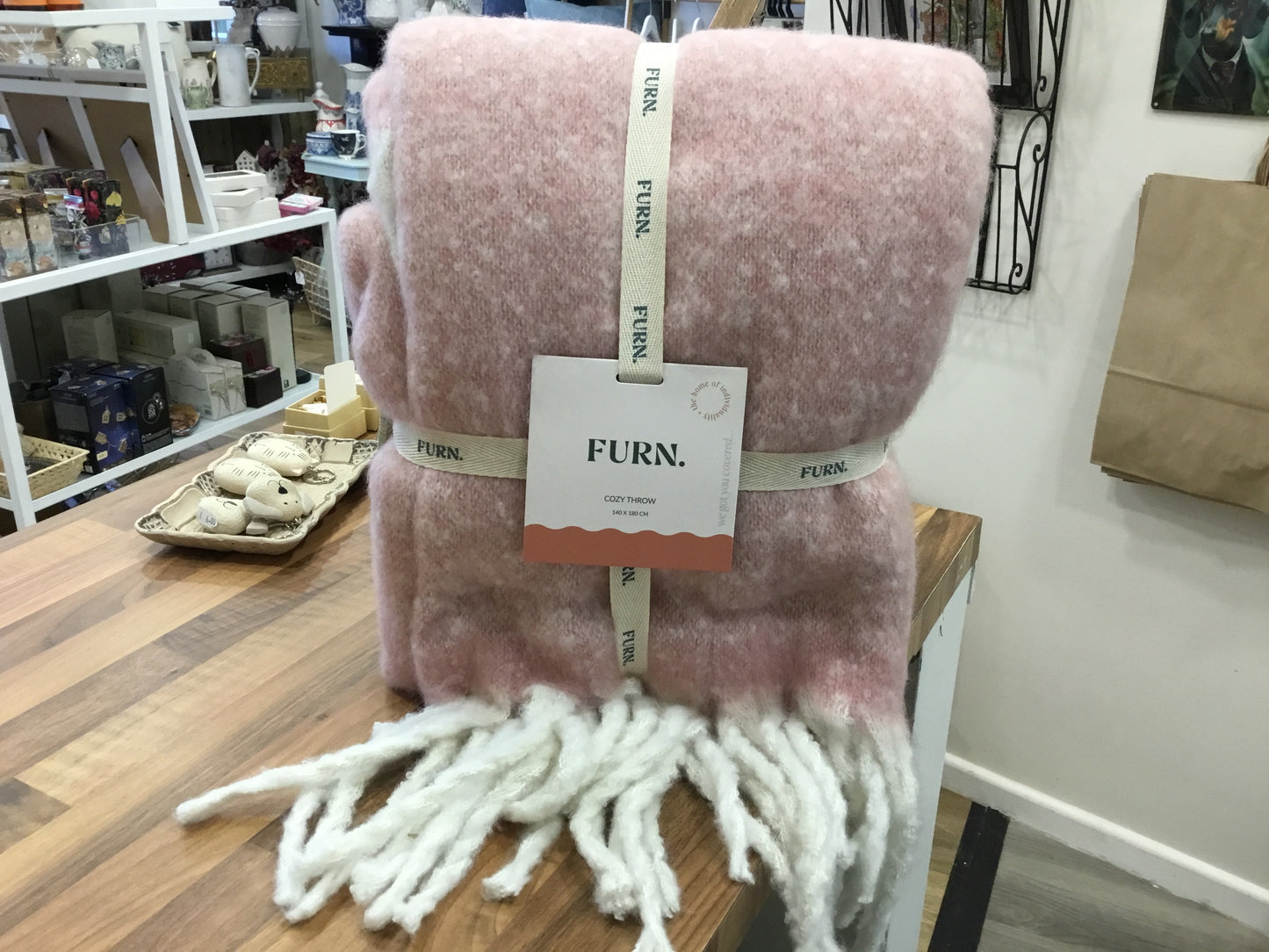 Blush Pink cosy throw
