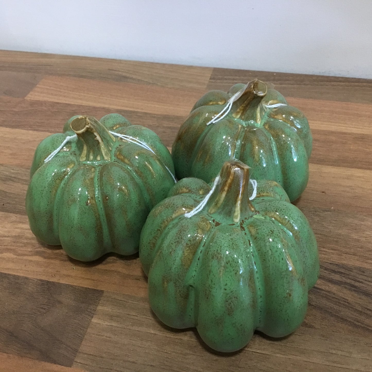 Green stoneware pumpkin