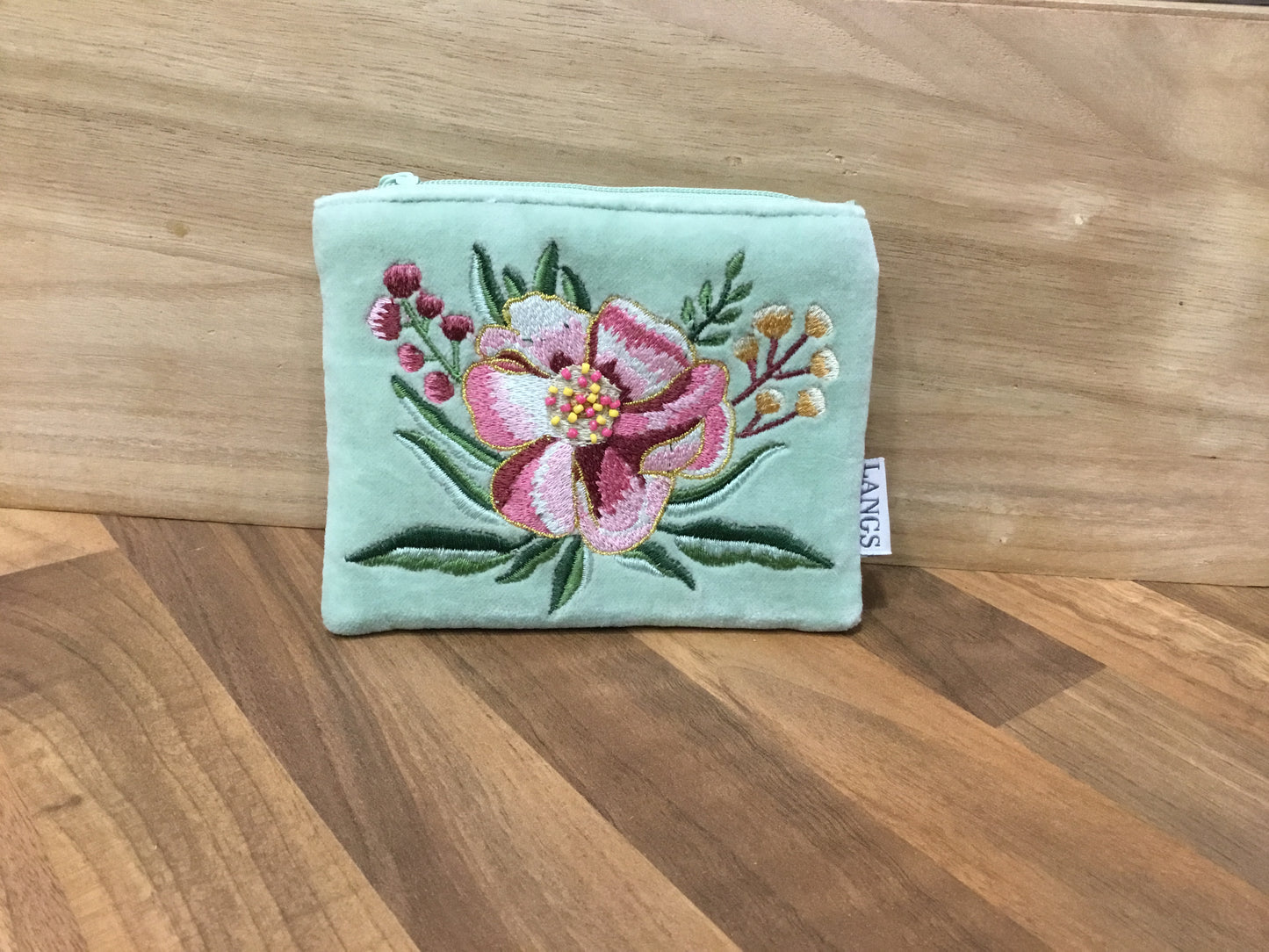 Embroidered floral purse