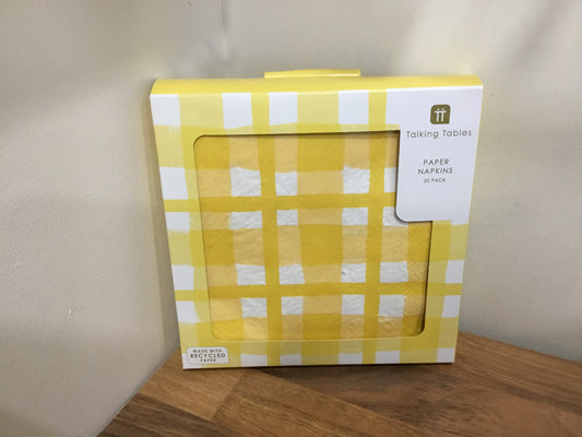 Yellow checked napkin