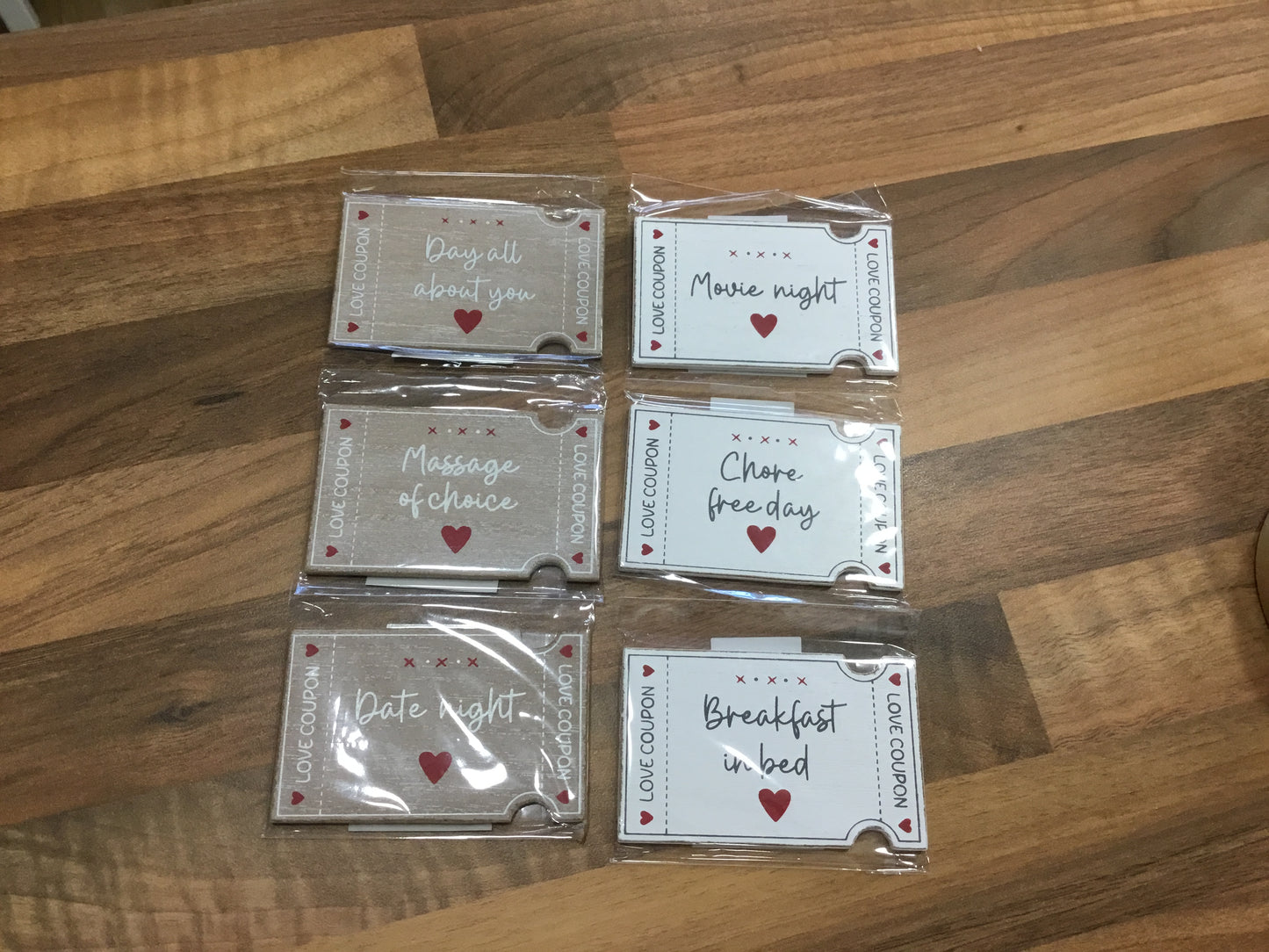 Wooden love tokens