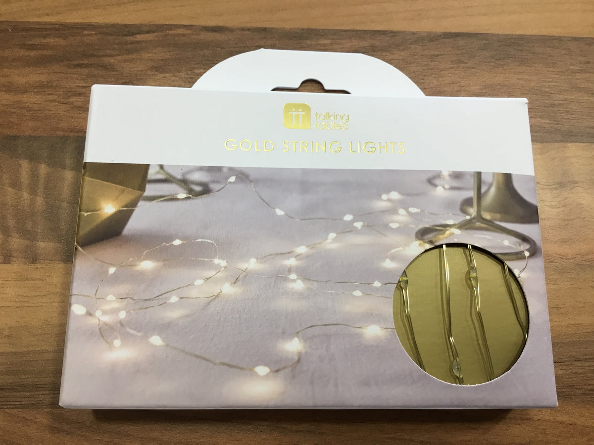 Gold string lights