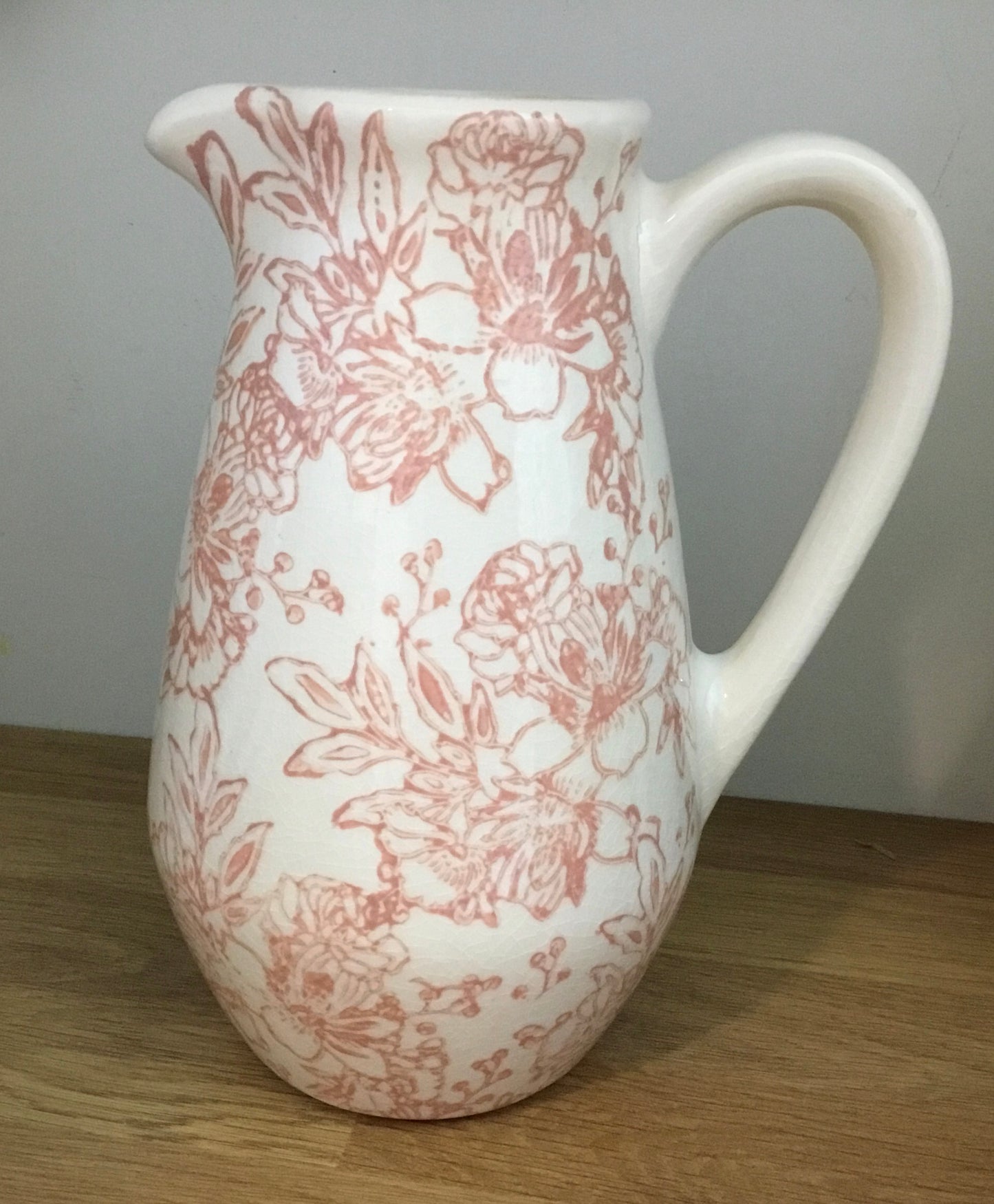 Blush floral ceramic jug