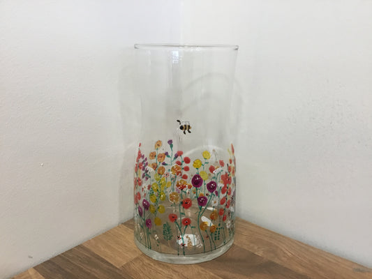 Hand painted wildflower vase